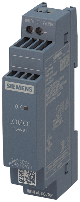SIEMENS FUENTE LOGO POWER 1F 100-240VAC SAL 12VDC 0.9A