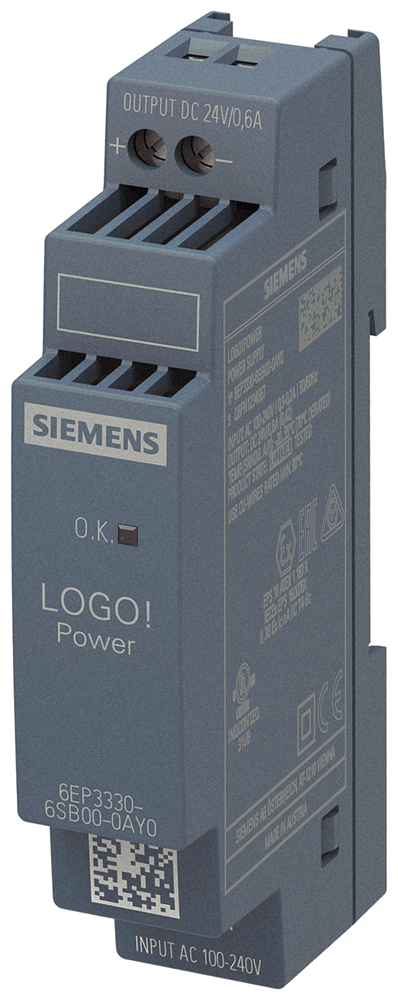SIEMENS FUENTE LOGO POWER 1F 100-240VAC SAL 24VDC 0.6A