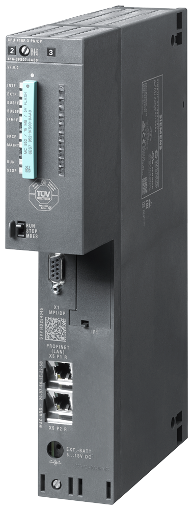 SIEMENS SIMATIC S7-400 CPU416F-3 PN/DP 1:MPI/DP 12 MBIT 2:ETHERNET/PROFIN