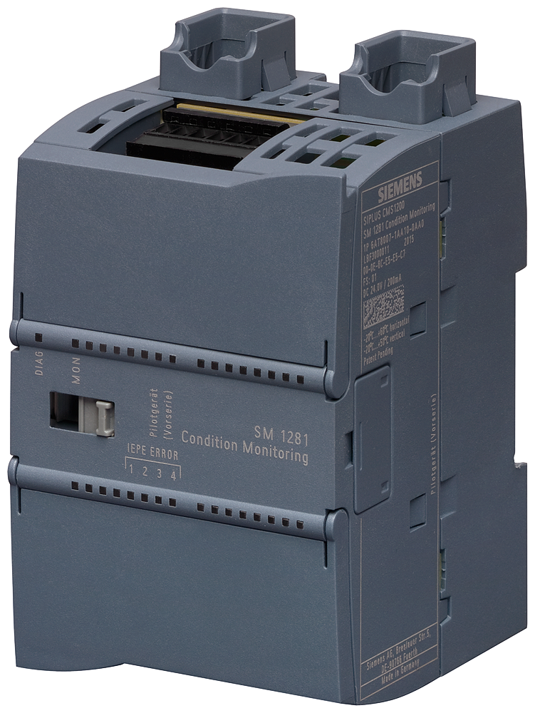 SIEMENS SIPLUS CMS1200 SM1281 CONDITION MONITORING FOR SIMATIC S7-1200 IN 4 IEPE VIBRATION CHANNELS IN 1 DIGITAL INPUT FOR ROTATIONAL SPEED ACQUISITION