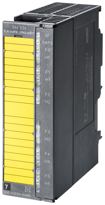 SIEMENS S7 ANALOG INPUT SM 336 6 AI; 15 BIT; FAIL-SAFE ANALOG INPUTS FOR SIEMENS SAFETY WITH HART SUPPORT UP TO CATEGORY 4 (EN 954-1)/ SIL3 (IEC61508)/PLE (ISO13849) 1X 20-POLE
