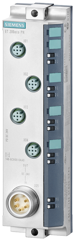 SIEMENS DP ET200ECO PN POWER DISTRIBUTOR PD DC 24V 1 X 7-8"" 4XM"