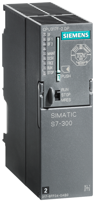 SIEMENS S7-300 CPU 317F-2DP CENTRAL PROCESSING UNIT WITH 1 5 MB WORK MEMORY 1ST INTERFACE MPI/DP 12 MBIT/S 2ND INTERFACE DP MASTER/SLAVE MICRO MEMORY CARD REQUIRED CAN BE USED WITH SOFTWARE PA