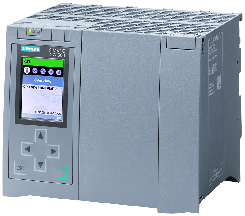 SIEMENS 7-1500 CPU 1518-4 PN-DP PROF-IRT 2-PORT SWICH PROF-RT ETHERNET PROFIBUS 4MB-PROG 20MB-DATA