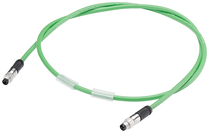 SIEMENS BUS CABLE FOR ET CONNECTION M8 ASSEMBLED ON BOTH ENDS WITH 2X M8 CONNECTORS 4-POLE SHIELDED LENGTH 15 M