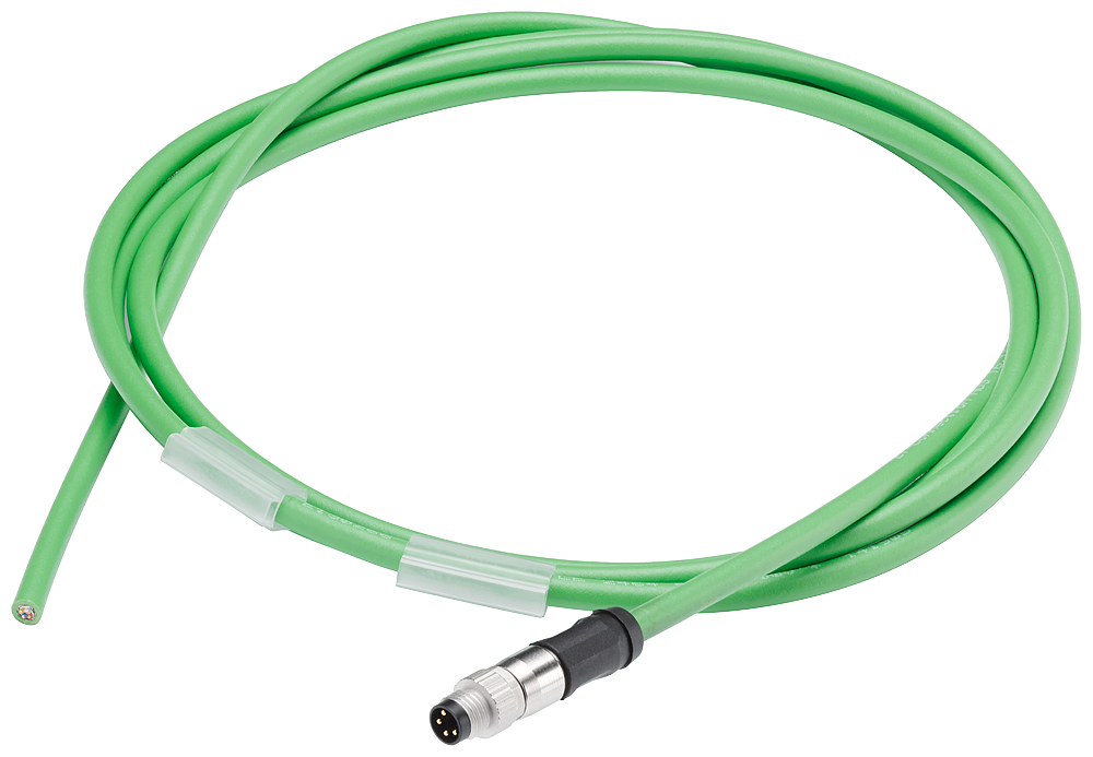 SIEMENS BUS CABLE FOR ET CONNECTION M8 PRE-ASSEMBLED AT ONE END WITH 1X M8 CONNECTOR 4-POLE SHIELDED LENGTH 15 M
