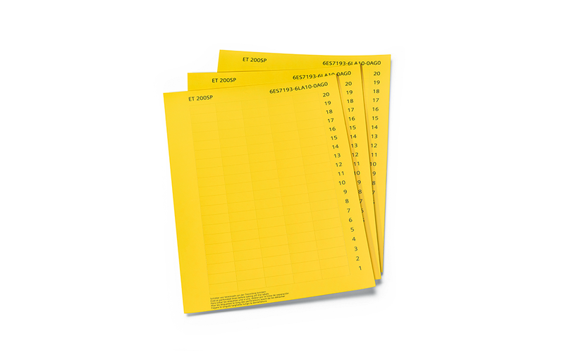 SIEMENS ET 200SP 1000 LABELING STRIPS YELLOW 10 SHEETS DIN A4 PERFORATED PAPER 180G/M2