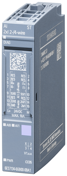 SIEMENS ET200SP 2 ENT ANA 4..20MA 2/4 HILOS STANDARD BU A0 O A1