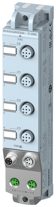 SIEMENS ET 200AL DIQ 4+DQ 4X 24 V DC/0 5 A 4X M12 DEGREE OF PROTECTION IP67