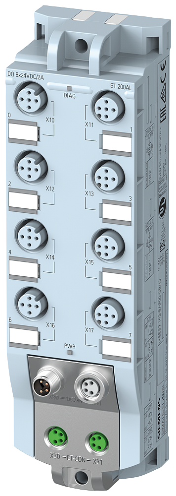 SIEMENS ET 200AL DQ 8X24VDC/2A 8XM12 CLASE DE PROT IP67