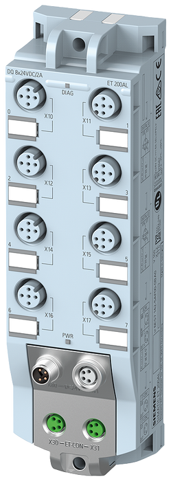 SIEMENS ET 200AL DQ 8X24VDC/2A 8XM12 CLASE DE PROT IP67