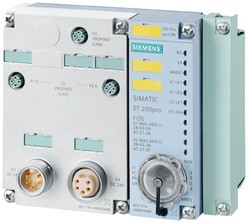 SIEMENS S7-1500 CPU 1516PRO F-2 PN PROF-IRT 3-PORT SWITCH PROF-RT 1.5MB-PROG 5MB-DATA IP65/67