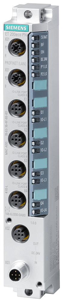 SIEMENS DP ET 200ECO PN IO-LINK MASTER 4IO-L 4XM12 DEGREE OF PROTECTION IP67