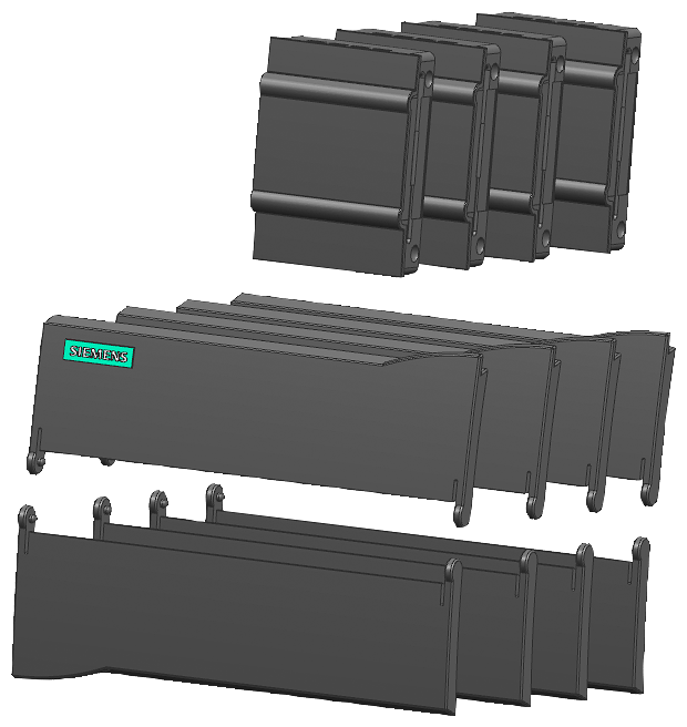 SIEMENS S7-1200 SPARE PART FONT FLAPS CPU 1214 (CPU 1214 FRONT FLAP TOP /FRONT FLAP BOTTOM/SIGNAL BOARD COVER) 4 UNITS EACH