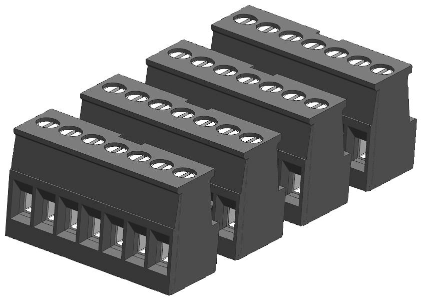 SIEMENS S7-1200 SPARE PART I/O TERMINAL BLOCK TIN-COATED DIGITAL SIGNAL MODULE 8CH/16CH (4 UNITS WITH 7 SCREWS EACH)