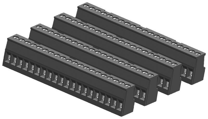 SIEMENS S7-1200 SPARE PART I/O TERMINAL BLOCK TIN-COATED CPU 1214C/1215C ON INPUT SIDE (4 UNITS WITH 20 SCREWS EACH)