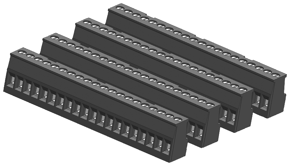 SIEMENS S7-1200 SPARE PART I/O TERMINAL BLOCK TIN-COATED CPU 1214C/1215C ON INPUT SIDE (4 UNITS WITH 20 SCREWS EACH)
