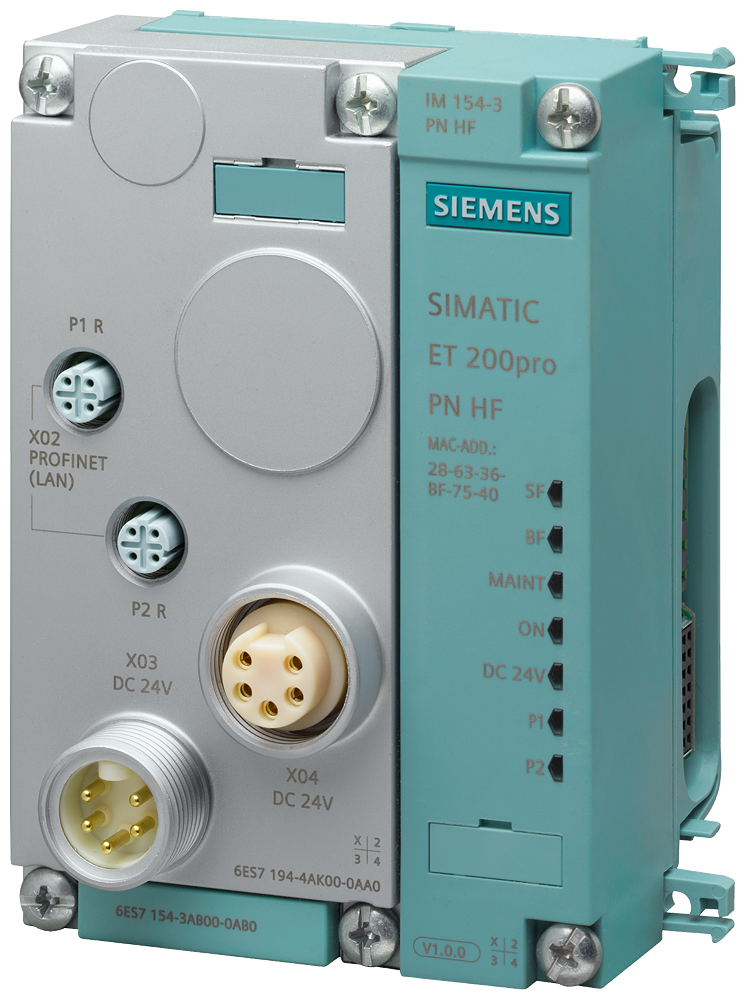 SIEMENS DP CONNECTION MODULE FOR PROFINET INTERFACE MODULE ET 200 PRO IM154-3 PN HF M12 7/8IN S 2X M12 AND 2X 7/8IN