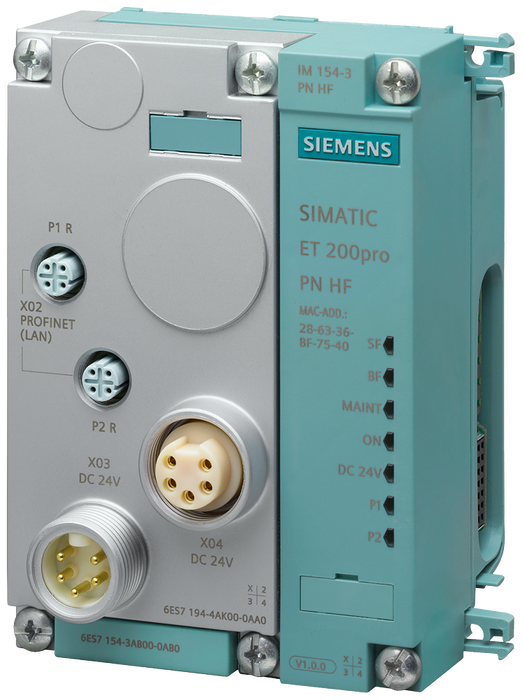 SIEMENS DP PROFINET INTERFACE MODULE IM 154-3 PN HIGH FEATURE FOR ET 200 PRO INTEGRATED SWITCH INCL TERMINATION MODULE CONNECTION MODULES 6ES7194-4AK00-0AA0 ORDER SEPARATELY