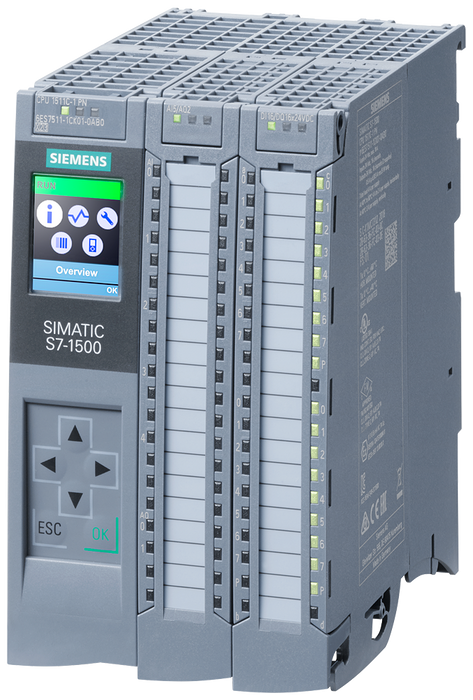 SIEMENS S7-1500 CPU 1511C-1 PN 16DI-16DO 5AI-2AO 6HC 4PTO/PWM 2-PORT SWICH 175KB-PROG 1MB-DATA