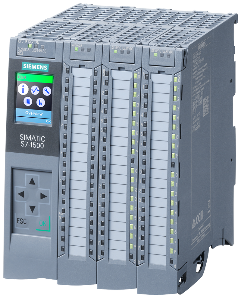 SIEMENS S7-1500 CPU 1512C-1 PN 32DI-32DO 5AI-2AO 250KB-PROG 1MB-DATA