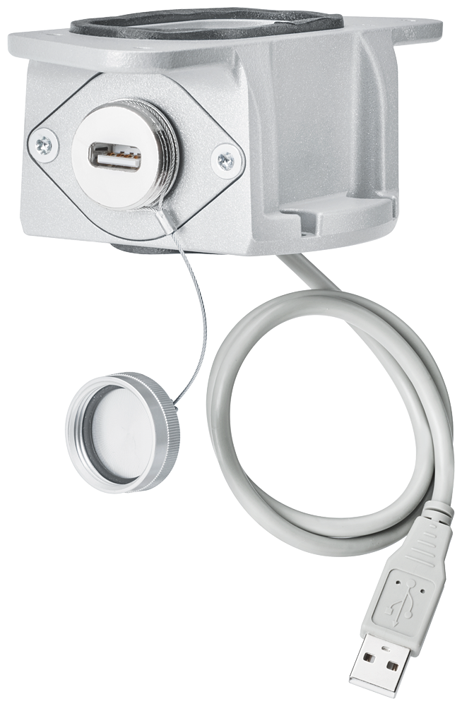 SIEMENS SIMATIC USB INTERFACE FOR PRO DEVICE CABLE AND CONNECTOR USB-2 0 TYPE A IP65 DEGREE OF PROTECTION WITH CLOSED PROTECTIVE CAP BY THE COVERS ON THE SIDE OF THE BASIC ADAPTER INTEGRATED