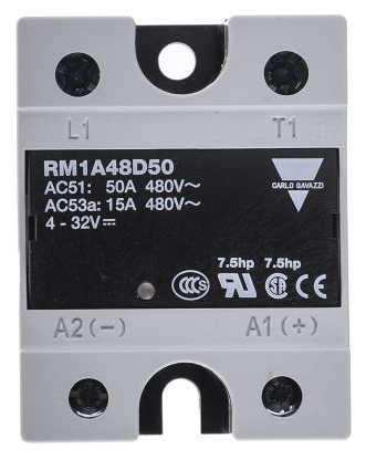 CARLO GAVAZZI REL EDO SOLIDO P/PANEL 1F 50A 42-530VAC CTRL4-42VDC