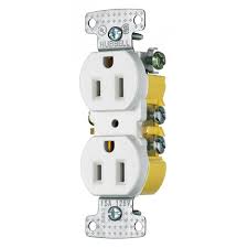 HUBBELL RECEPT RESID DUPLEX 2P 3H 15A 125V BCO