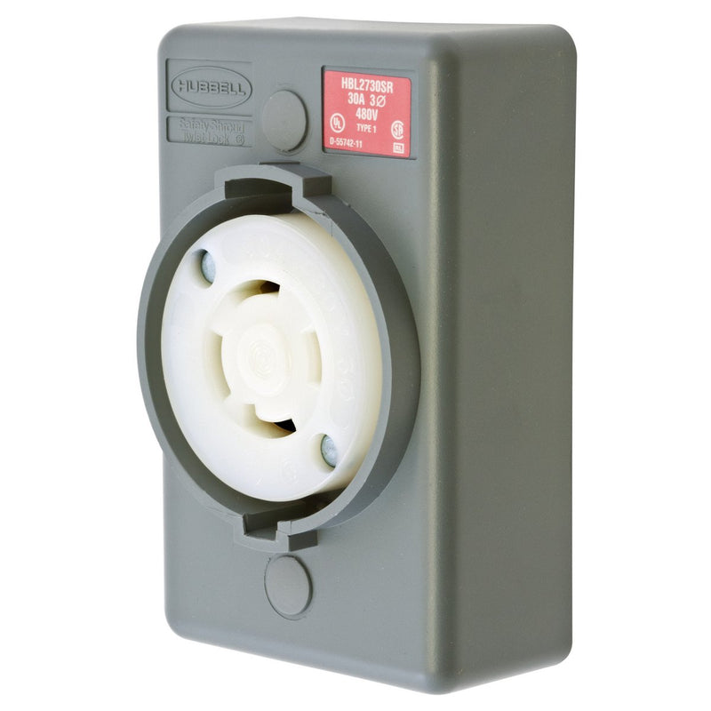 HUBBELL RECEPT LOCK SOBREPONER 3P 4H 30A 480V