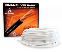 Cable VINANel blanco  4 AWG por metro SKU: CAVIN4B-MTO