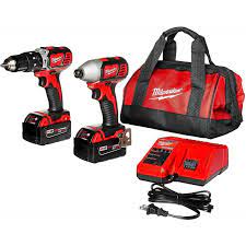 MILWAUKEE COMBO INALAMBRICO DE 2 HERRAMIENTAS ROTOMARTILLO 1/2 M18T + LLAVE DE IMPACTO COMPACTA HEXAGONAL 1/4 M18T CON CARBONES 18 VOLTIOS ION DE LITIO CON DOS BATERIAS COMPACTAS 1.5 AMP + CARGADOR