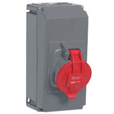 LEGRAND TOMA SOBREPONER 3P+T 63A 380/415V 6H ROJO IP44 HYPRA