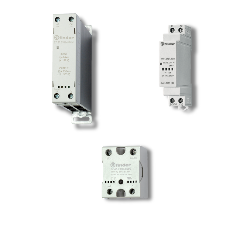 FINDER REL EDO SOLIDO P/PANEL 1P 25A ENT 90-280VAC SAL 20-220VAC