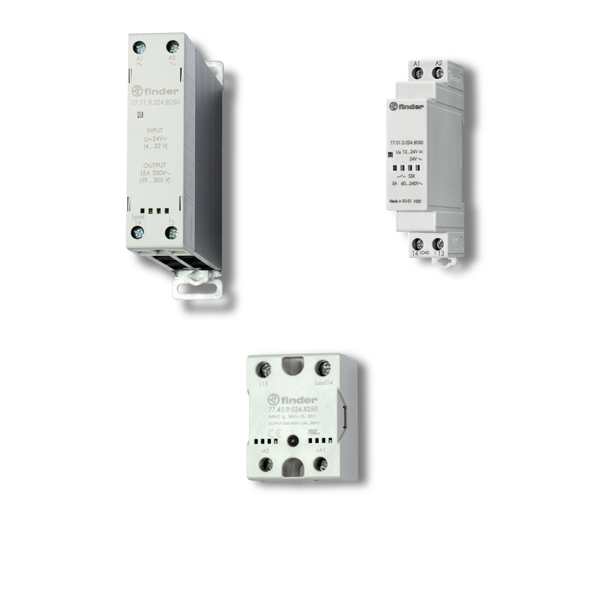 FINDER REL EDO SOLIDO P/RIEL 1P 30A ENT 4-32VDC SAL 48-440VAC RAN ...