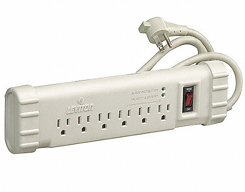 Leviton Multicontacto C/Supresor 6Sal 15A 120Vac SKU: S1000-0PS