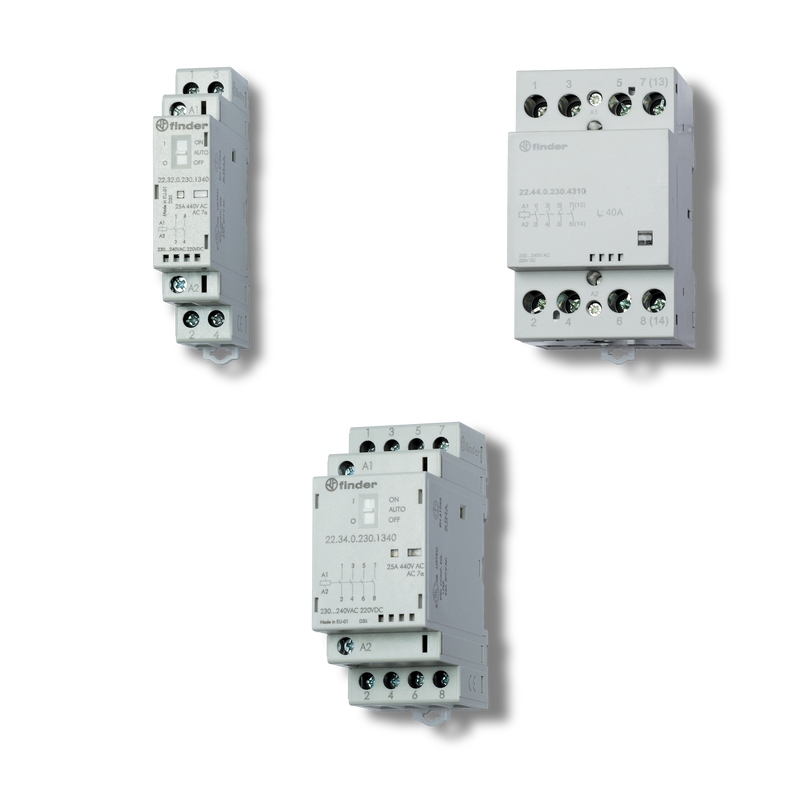 FINDER CONTACTOR PROPOSITO DEFINIDO 4 POLOS 40A 24VAC/DC